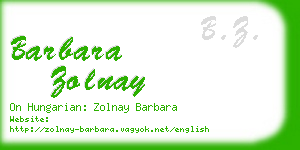 barbara zolnay business card